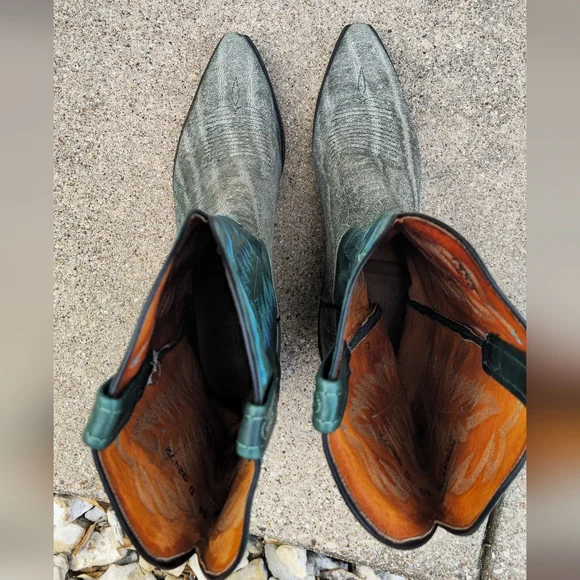 Lucchese Green Elephant Cowboy Boots 13D - Picture 8 of 15